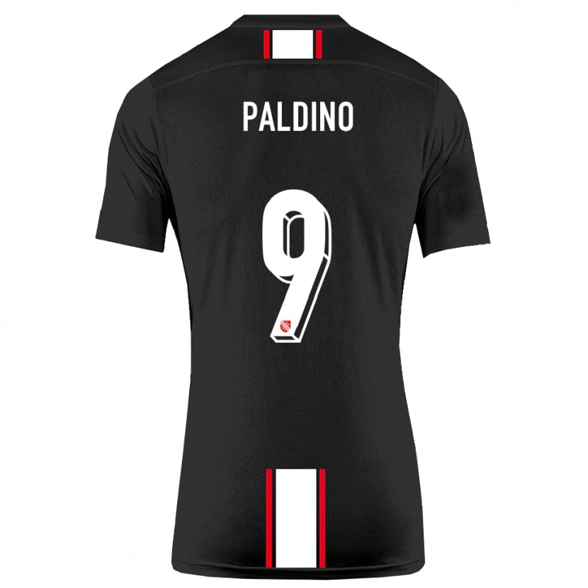 Danxen Homem Camisola Lorenzo Paldino #9 Preto Branco Alternativa 2025/26 Camisa
