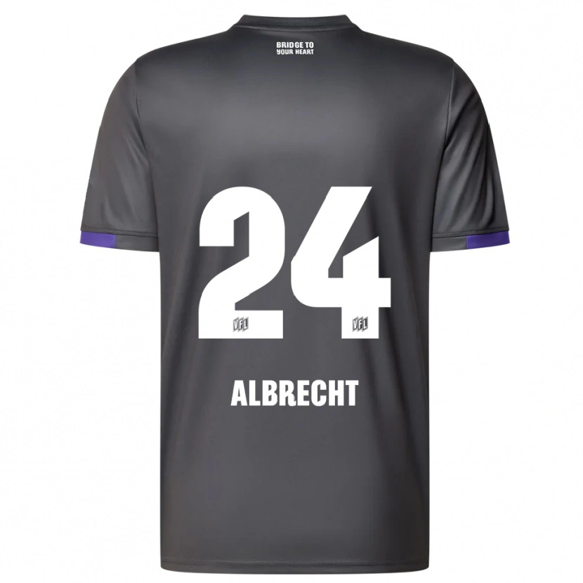 Danxen Homem Camisola Fabian Albrecht #24 Cinzento Roxo Alternativa 2025/26 Camisa