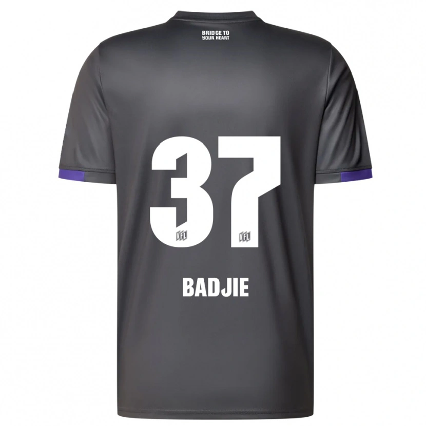 Danxen Homem Camisola Ismail Badjie #37 Cinzento Roxo Alternativa 2025/26 Camisa