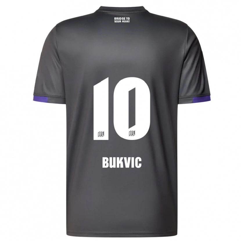 Danxen Homem Camisola Adem Bukvic #10 Cinzento Roxo Alternativa 2025/26 Camisa