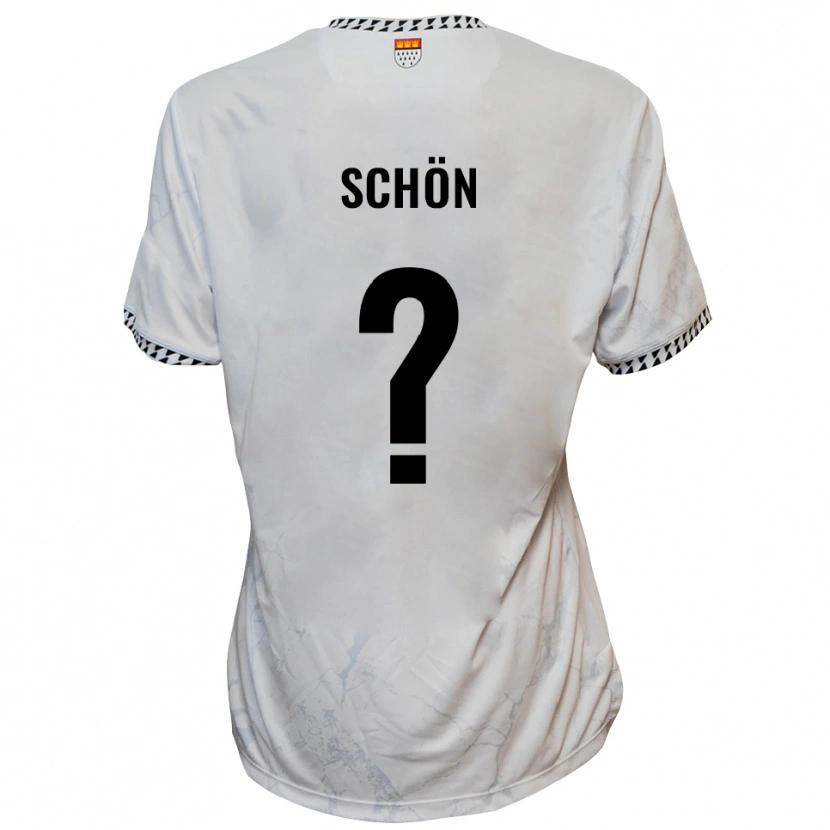 Danxen Homem Camisola Ines Schön #0 Branco Preto Alternativa 2025/26 Camisa