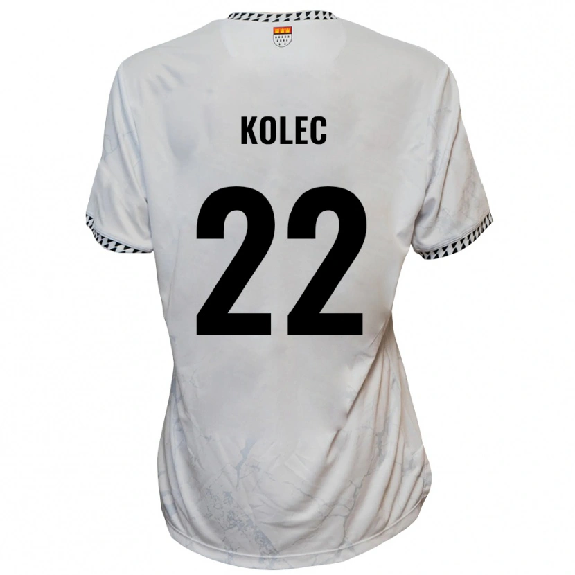 Danxen Homem Camisola Paul Kolec #22 Branco Preto Alternativa 2025/26 Camisa