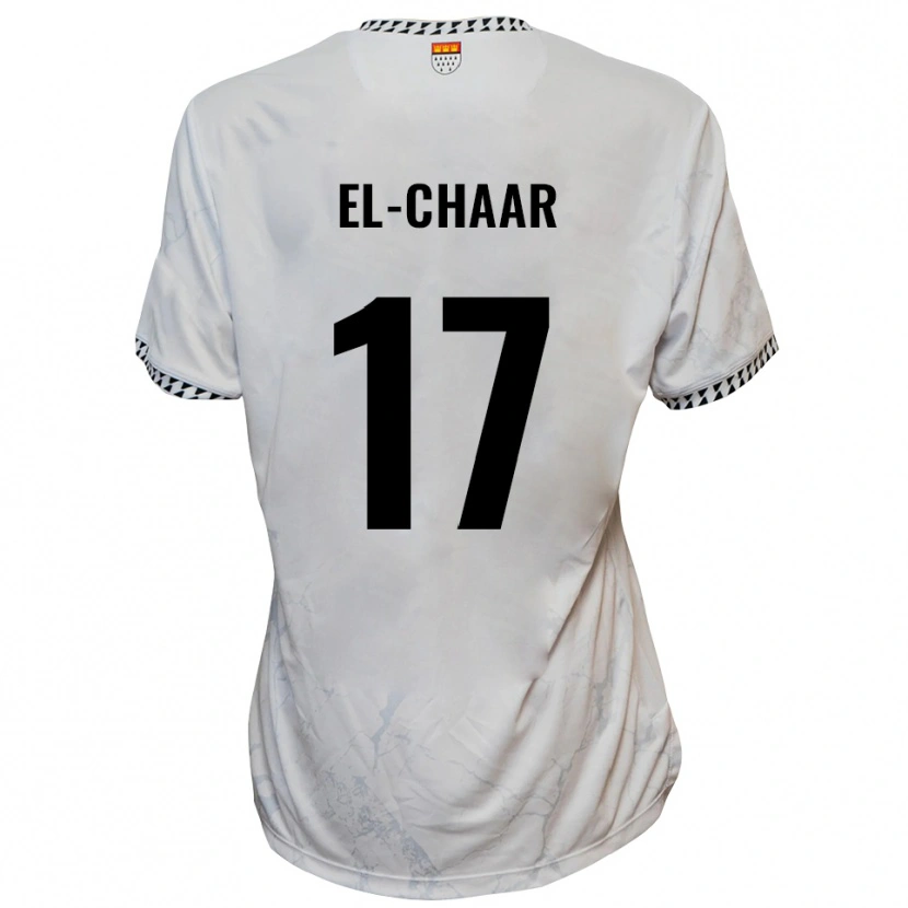 Danxen Homem Camisola Aboubaker El-Chaar #17 Branco Preto Alternativa 2025/26 Camisa