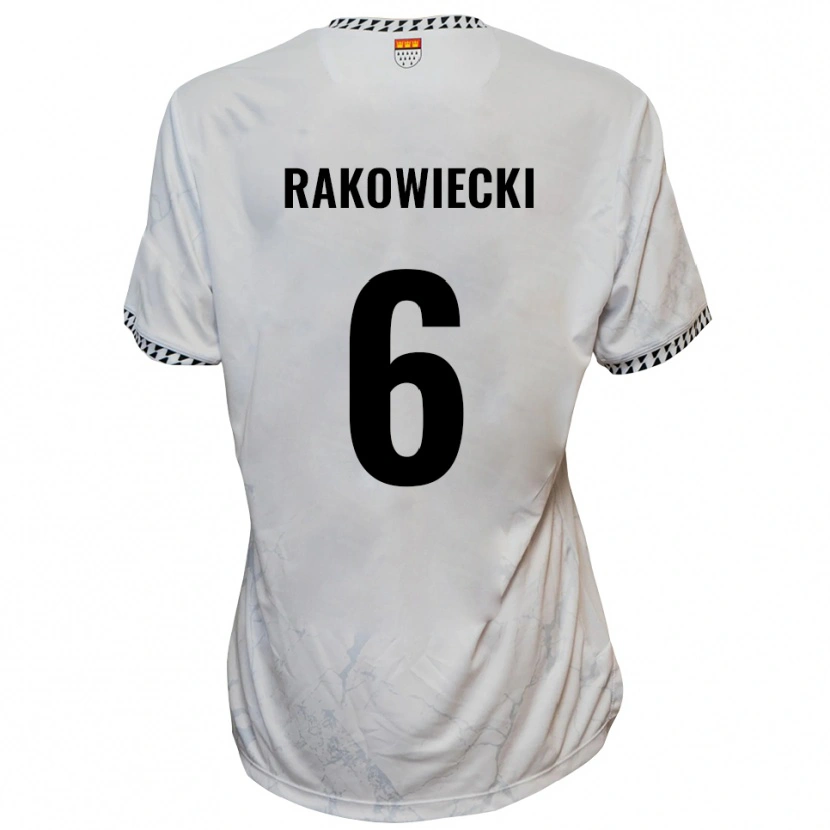 Danxen Homem Camisola Keny Rakowiecki #6 Branco Preto Alternativa 2025/26 Camisa