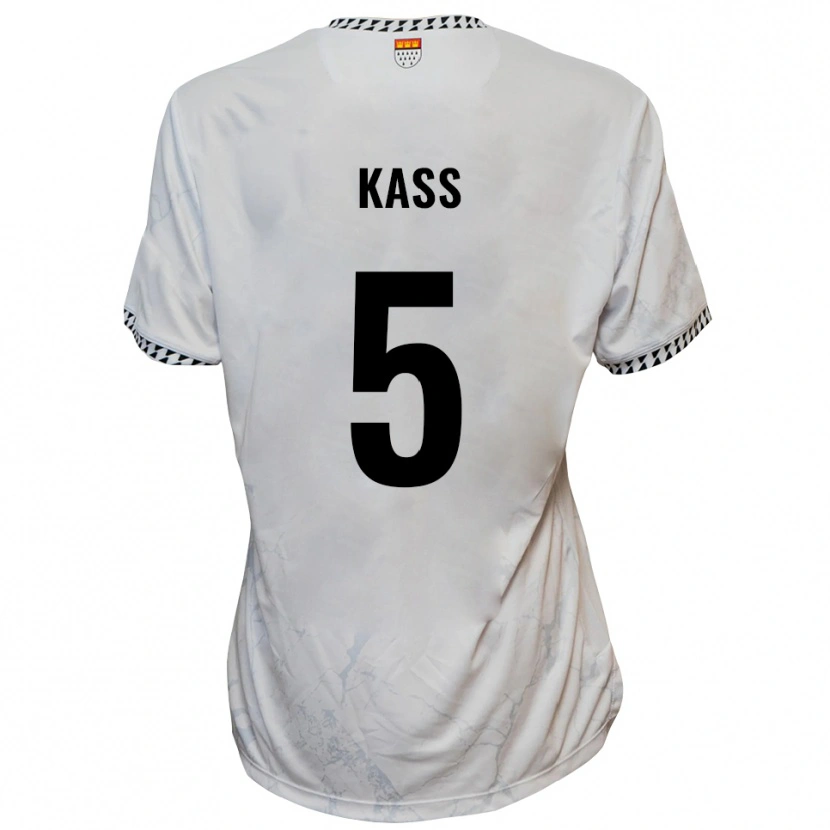 Danxen Homem Camisola Martin Kass #5 Branco Preto Alternativa 2025/26 Camisa