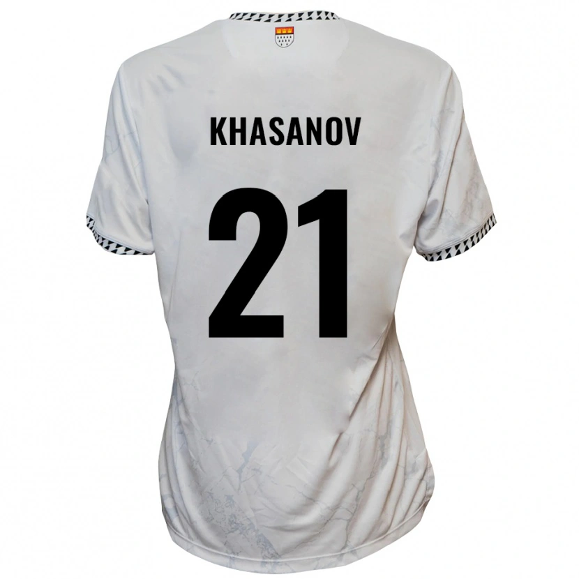 Danxen Homem Camisola Denys Khasanov #21 Branco Preto Alternativa 2025/26 Camisa