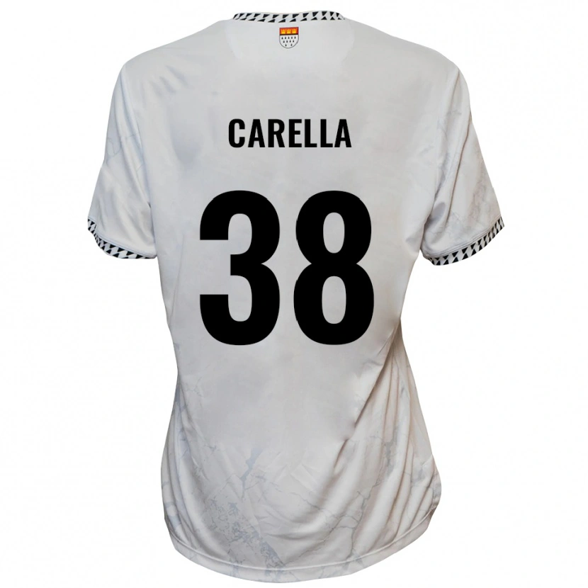 Danxen Homem Camisola Samuele Carella #38 Branco Preto Alternativa 2025/26 Camisa