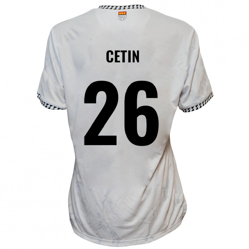 Danxen Homem Camisola Serkan Cetin #26 Branco Preto Alternativa 2025/26 Camisa