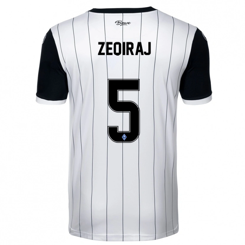 Danxen Homem Camisola Arlind Zeqiraj #5 Branco Preto Alternativa 2025/26 Camisa