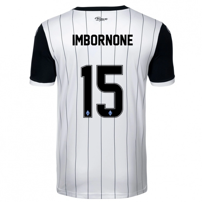 Danxen Homem Camisola Fabio Imbornone #15 Branco Preto Alternativa 2025/26 Camisa