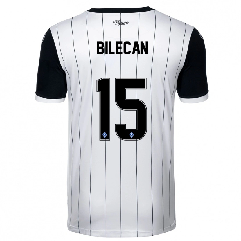 Danxen Homem Camisola Engin Bilecan #15 Branco Preto Alternativa 2025/26 Camisa