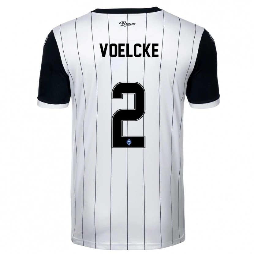Danxen Homem Camisola Sascha Voelcke #2 Branco Preto Alternativa 2025/26 Camisa