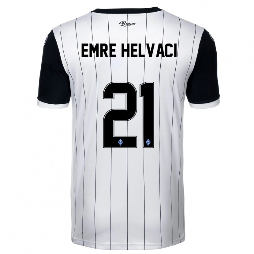 Danxen Homem Camisola Faruk Emre Helvaci #21 Branco Preto Alternativa 2025/26 Camisa