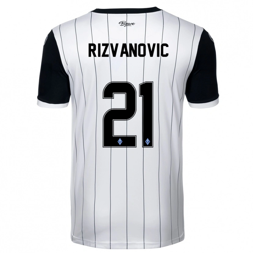 Danxen Homem Camisola Adnan Rizvanovic #21 Branco Preto Alternativa 2025/26 Camisa