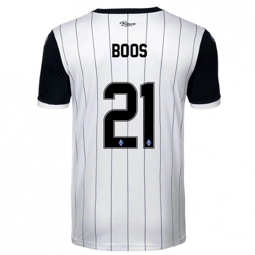 Danxen Homem Camisola Noah Boos #21 Branco Preto Alternativa 2025/26 Camisa