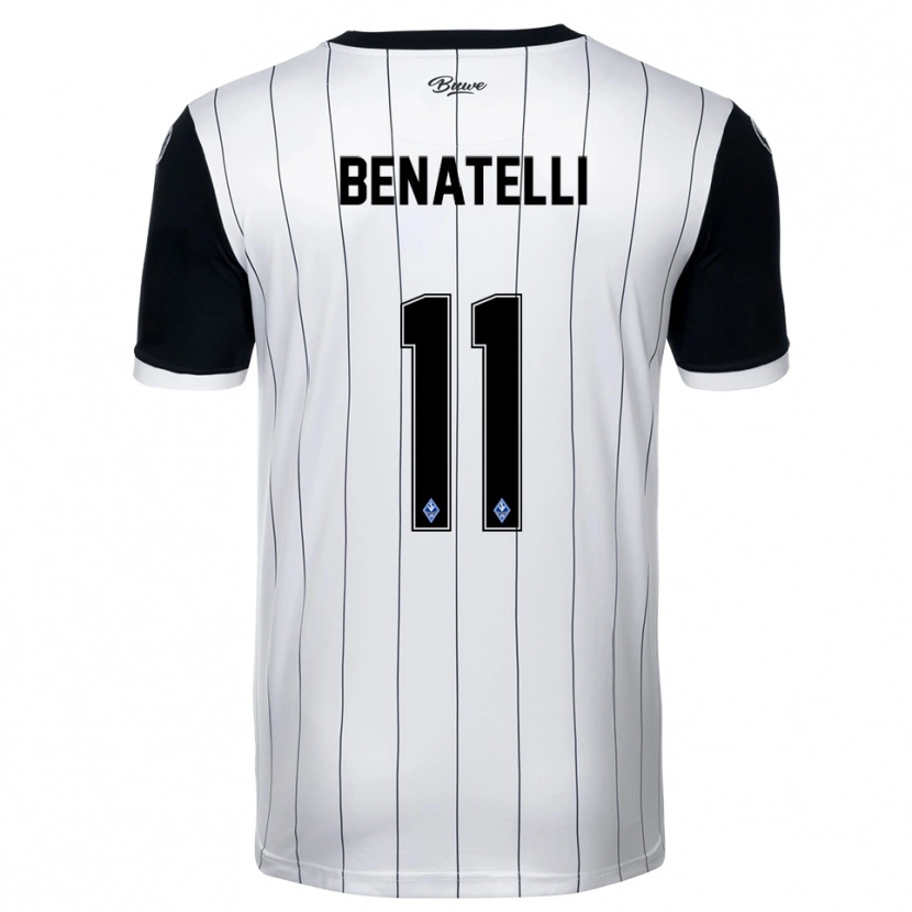 Danxen Homem Camisola Rico Benatelli #11 Branco Preto Alternativa 2025/26 Camisa