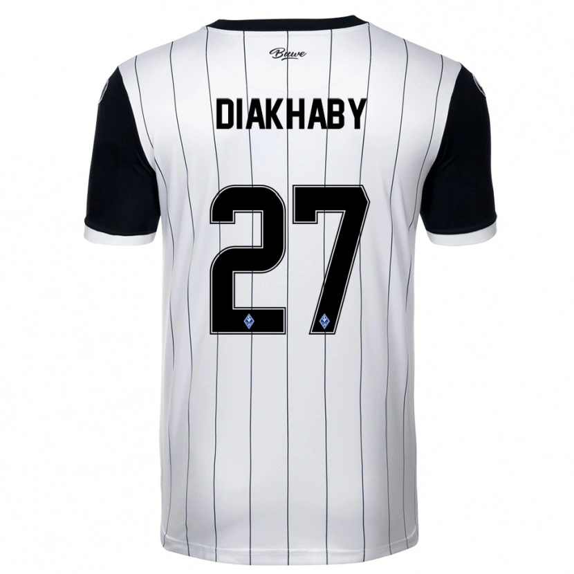 Danxen Homem Camisola Adama Diakhaby #27 Branco Preto Alternativa 2025/26 Camisa