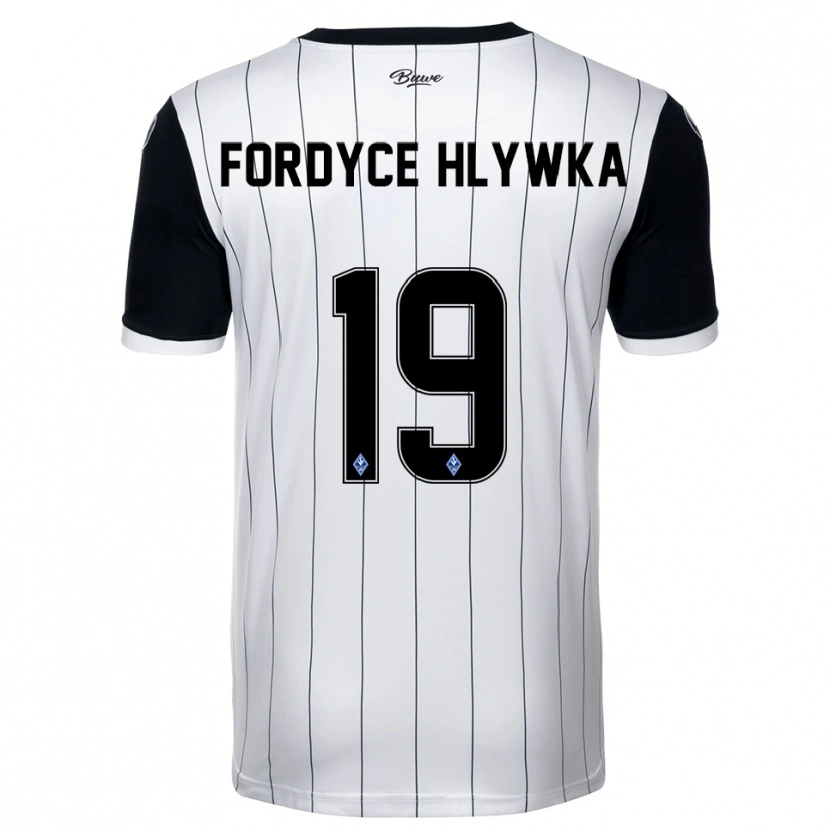Danxen Homem Camisola Roen Fordyce Hlywka #19 Branco Preto Alternativa 2025/26 Camisa
