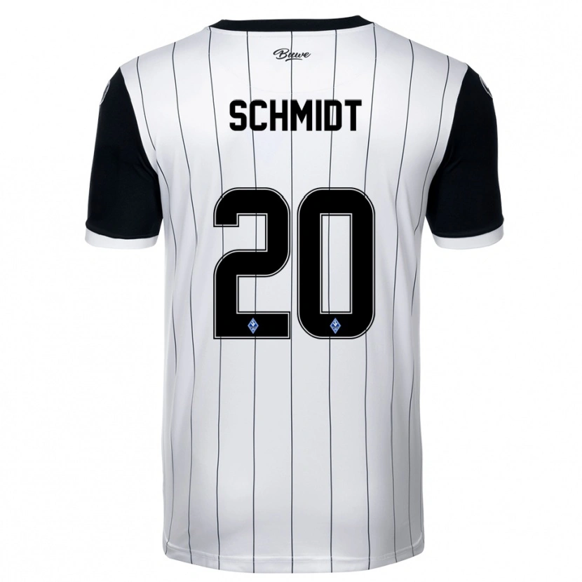 Danxen Homem Camisola Leon Schmidt #20 Branco Preto Alternativa 2025/26 Camisa