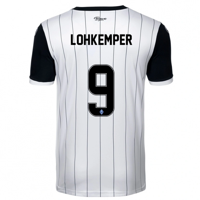 Danxen Homem Camisola Felix Lohkemper #9 Branco Preto Alternativa 2025/26 Camisa