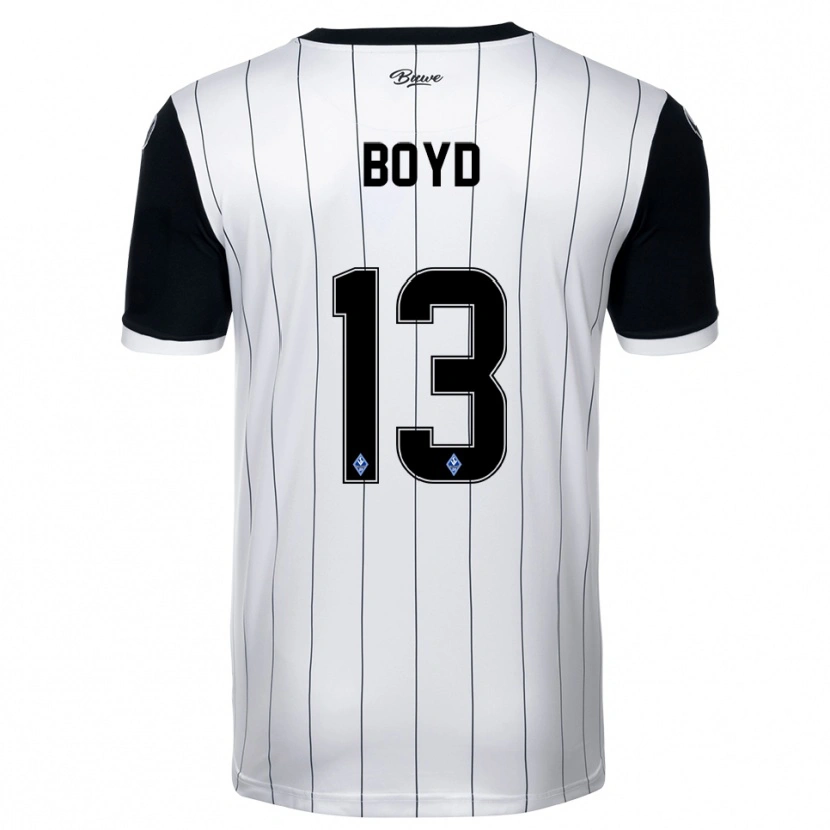 Danxen Homem Camisola Terrence Boyd #13 Branco Preto Alternativa 2025/26 Camisa