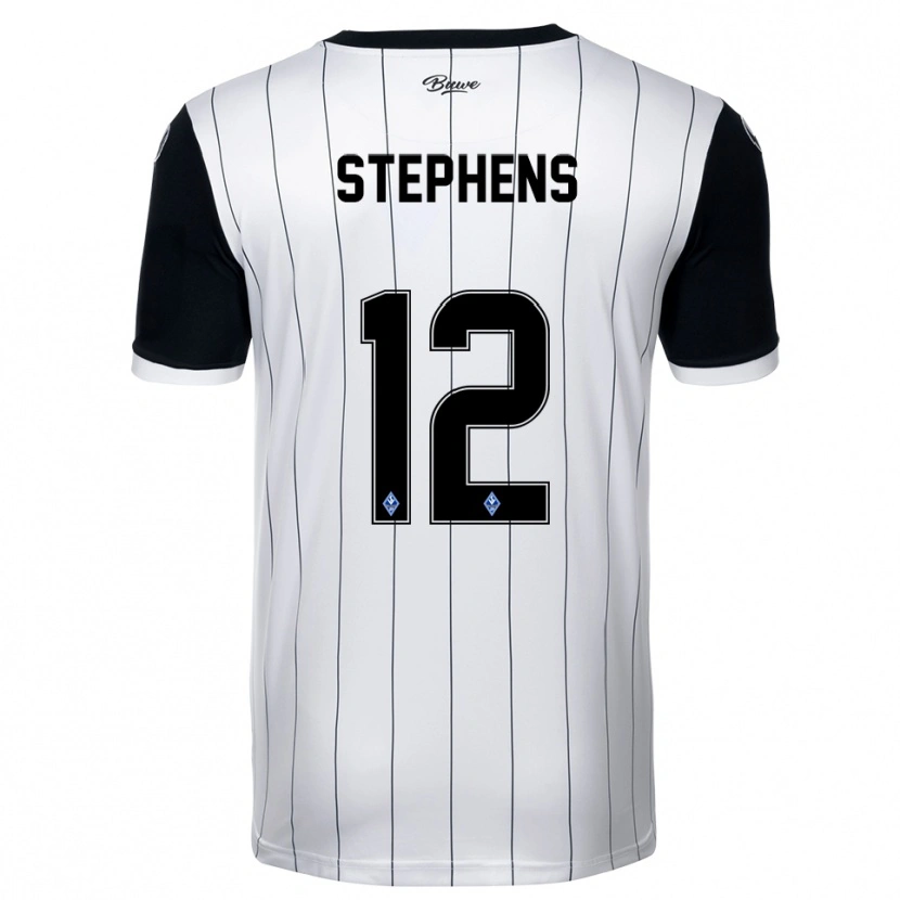 Danxen Homem Camisola Kaden Stephens #12 Branco Preto Alternativa 2025/26 Camisa