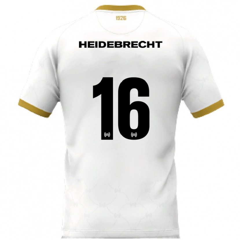 Danxen Homem Camisola Elias Heidebrecht #16 Branco Dourado Alternativa 2025/26 Camisa
