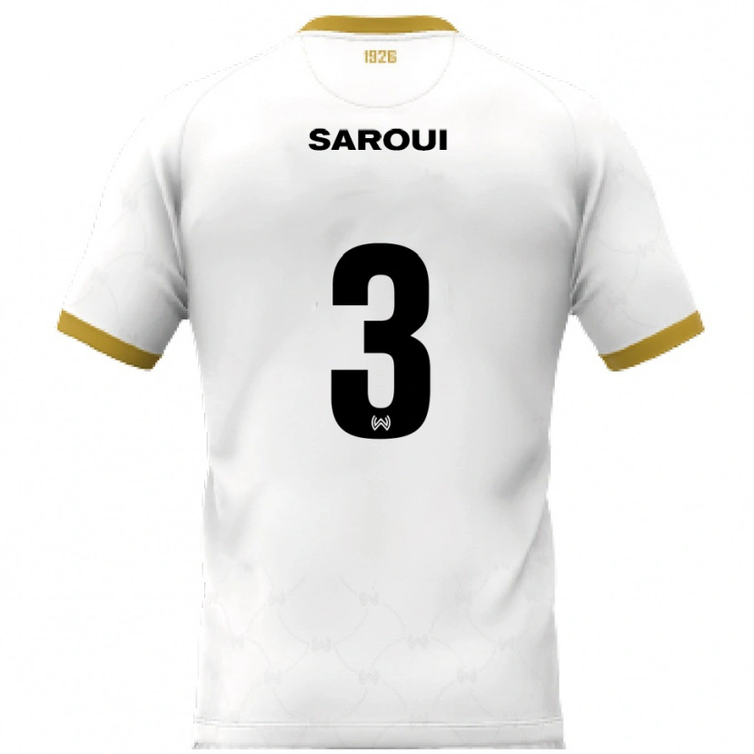 Danxen Homem Camisola Amin Saroui #3 Branco Dourado Alternativa 2025/26 Camisa