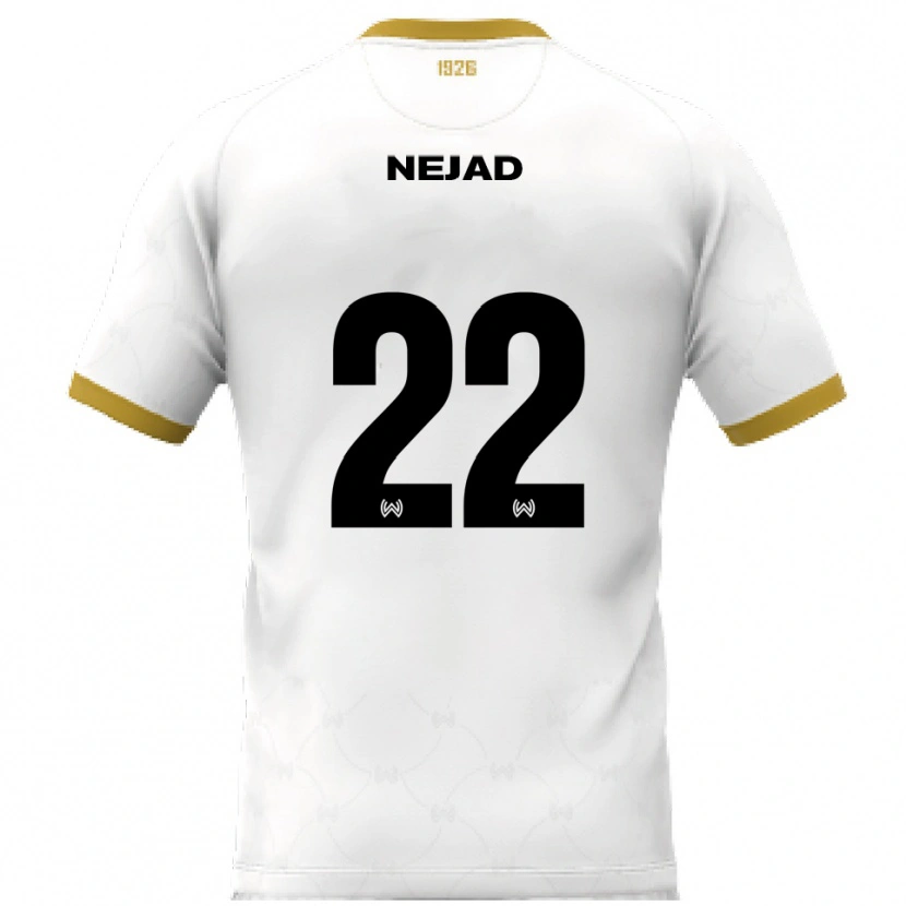 Danxen Homem Camisola Milad Nejad #22 Branco Dourado Alternativa 2025/26 Camisa