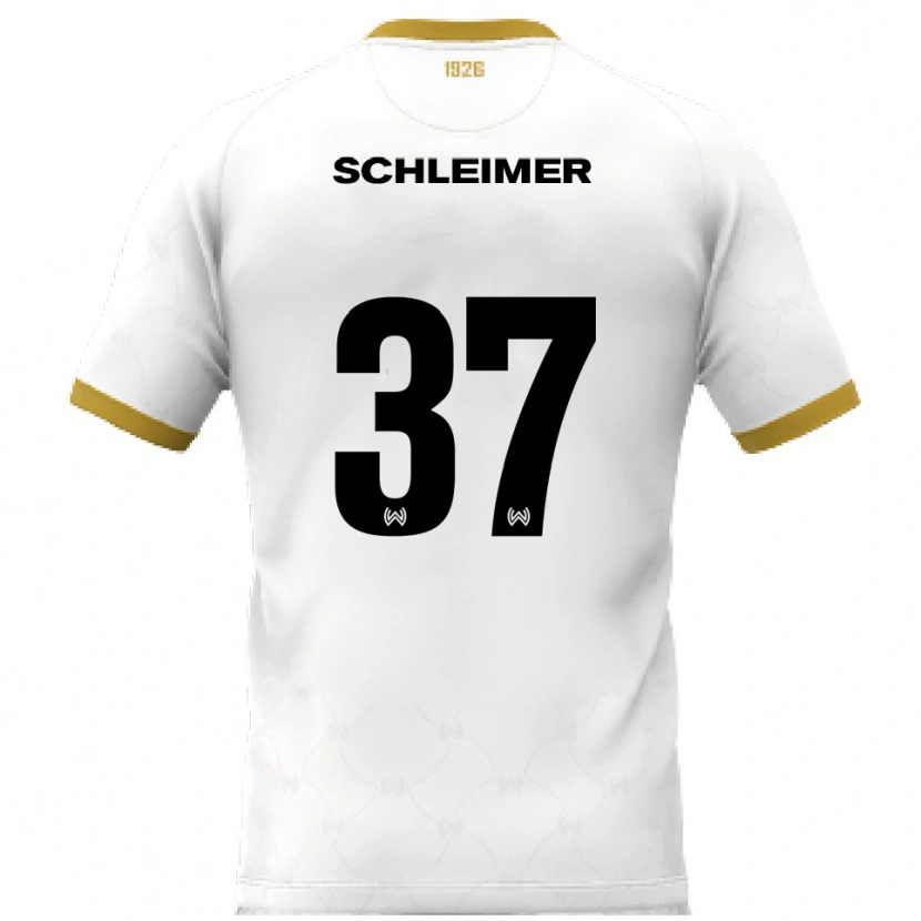 Danxen Homem Camisola Lukas Schleimer #37 Branco Dourado Alternativa 2025/26 Camisa