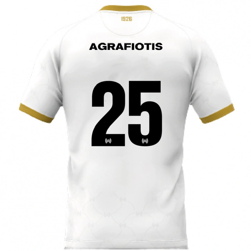 Danxen Homem Camisola Nikolas Agrafiotis #25 Branco Dourado Alternativa 2025/26 Camisa