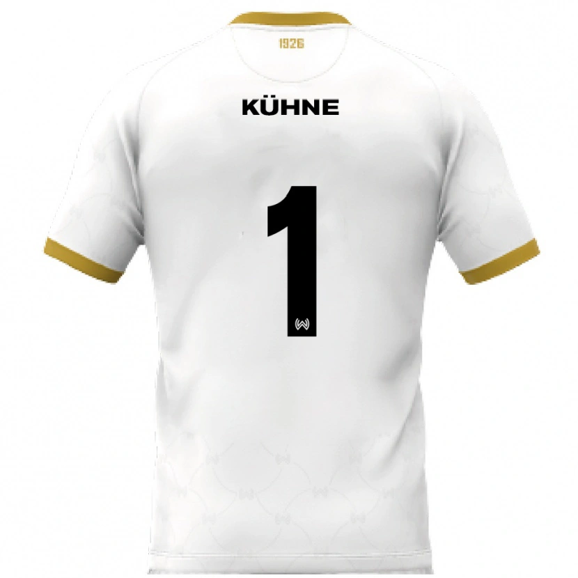Danxen Homem Camisola Lars Kühne #1 Branco Dourado Alternativa 2025/26 Camisa