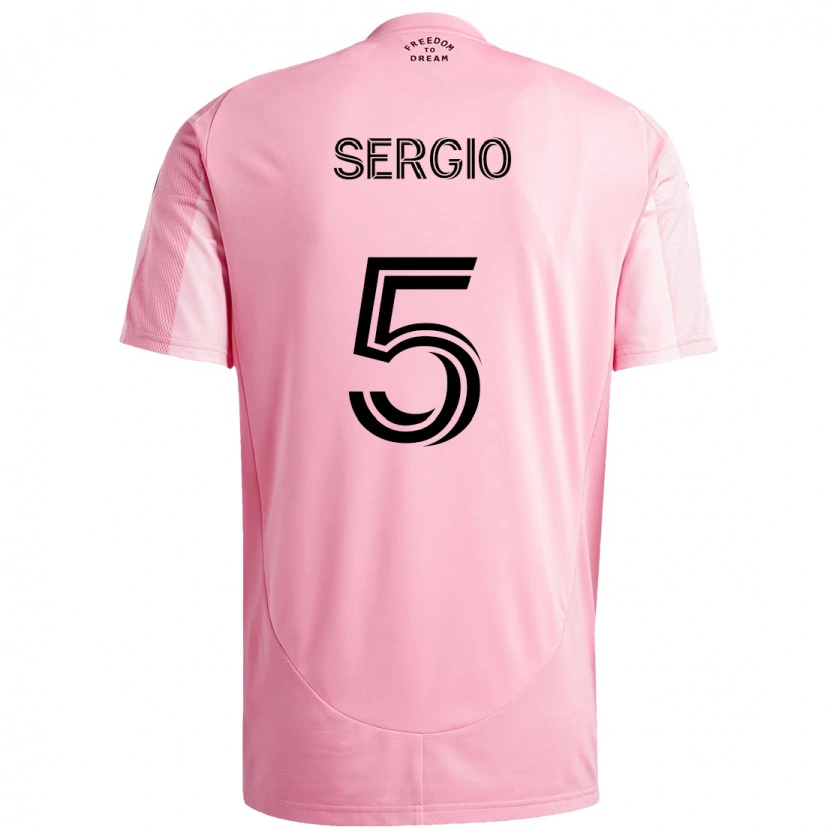 Danxen Criança Camisola Sergio Busquets #5 Rosa Preto Principal 2025/26 Camisa