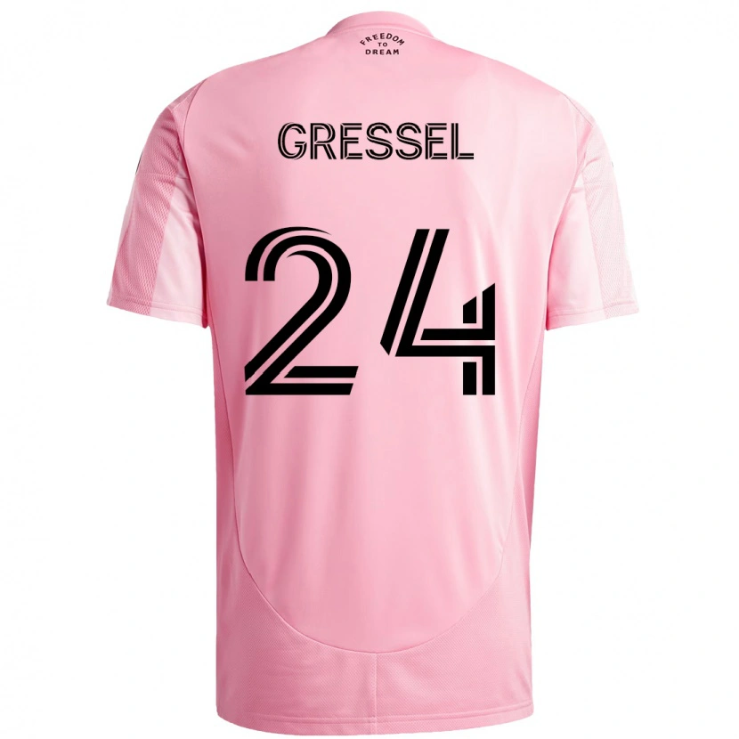 Danxen Criança Camisola Julian Gressel #24 Rosa Preto Principal 2025/26 Camisa