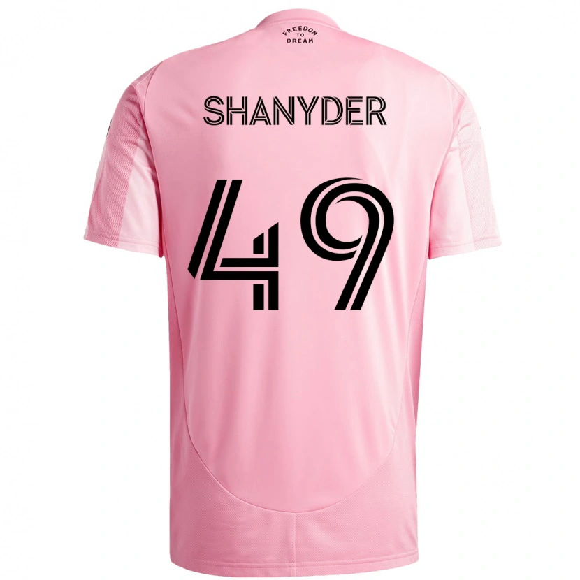 Danxen Criança Camisola Shanyder Borgelin #49 Rosa Preto Principal 2025/26 Camisa