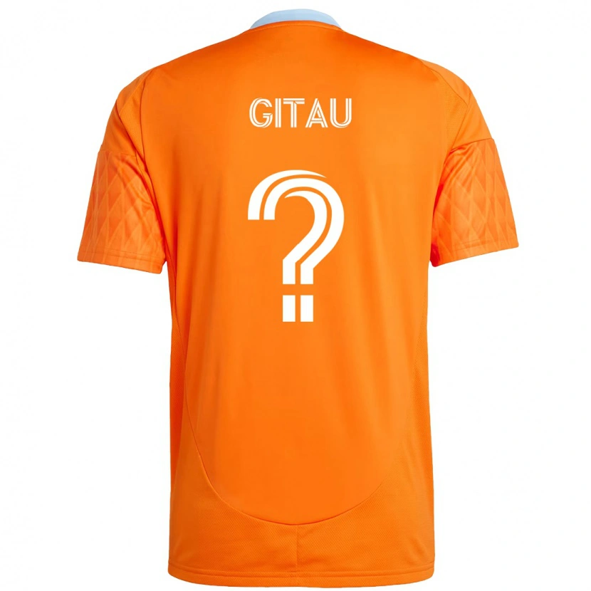 Danxen Criança Camisola Lionel Gitau #0 Laranja Branco Principal 2025/26 Camisa