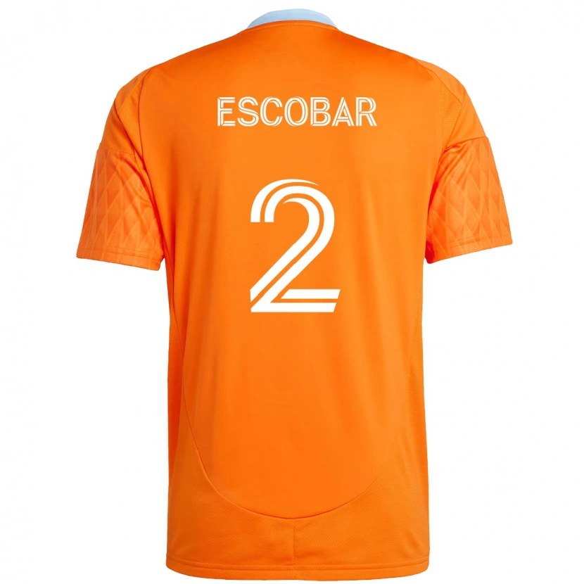 Danxen Criança Camisola Franco Escobar #2 Laranja Branco Principal 2025/26 Camisa