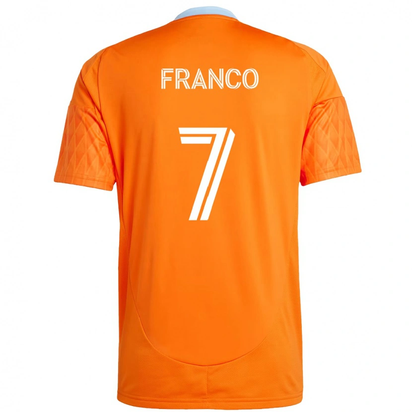 Danxen Criança Camisola Iván Franco #7 Laranja Branco Principal 2025/26 Camisa