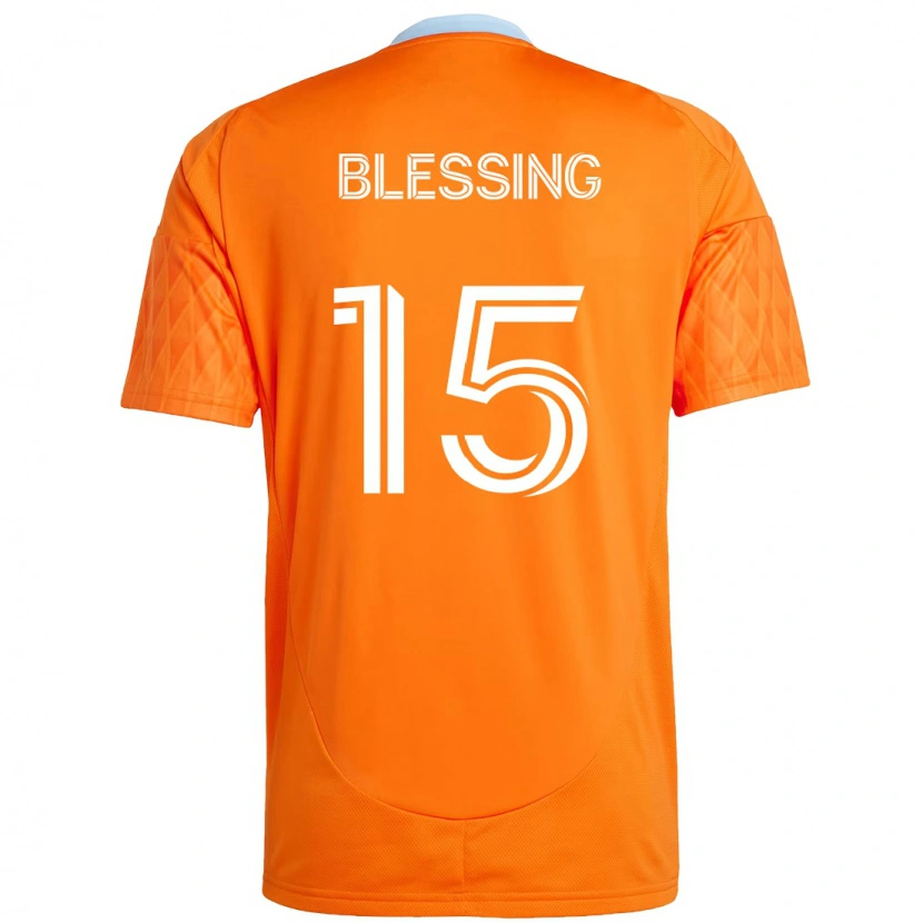 Danxen Criança Camisola Latif Blessing #15 Laranja Branco Principal 2025/26 Camisa