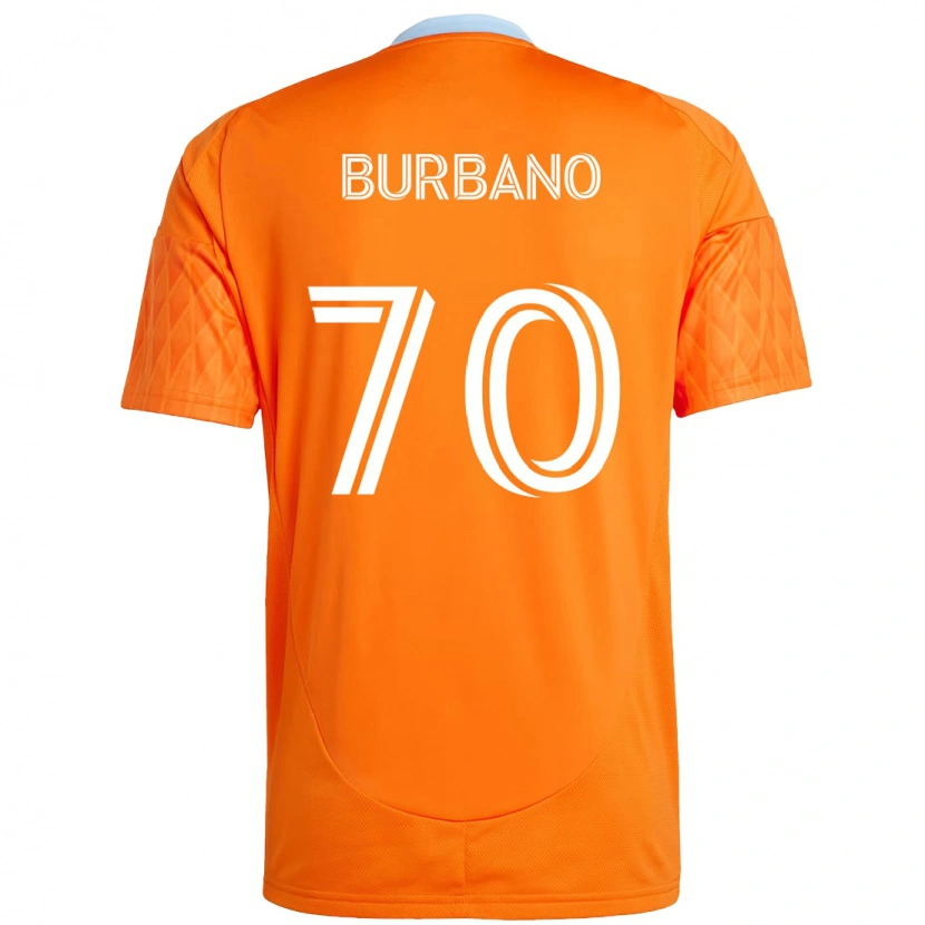 Danxen Criança Camisola Jordy Burbano #70 Laranja Branco Principal 2025/26 Camisa