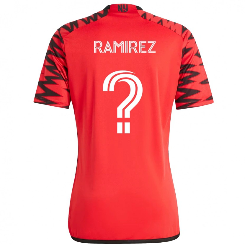 Danxen Criança Camisola Ángel Ramírez #0 Vermelho Preto Principal 2025/26 Camisa