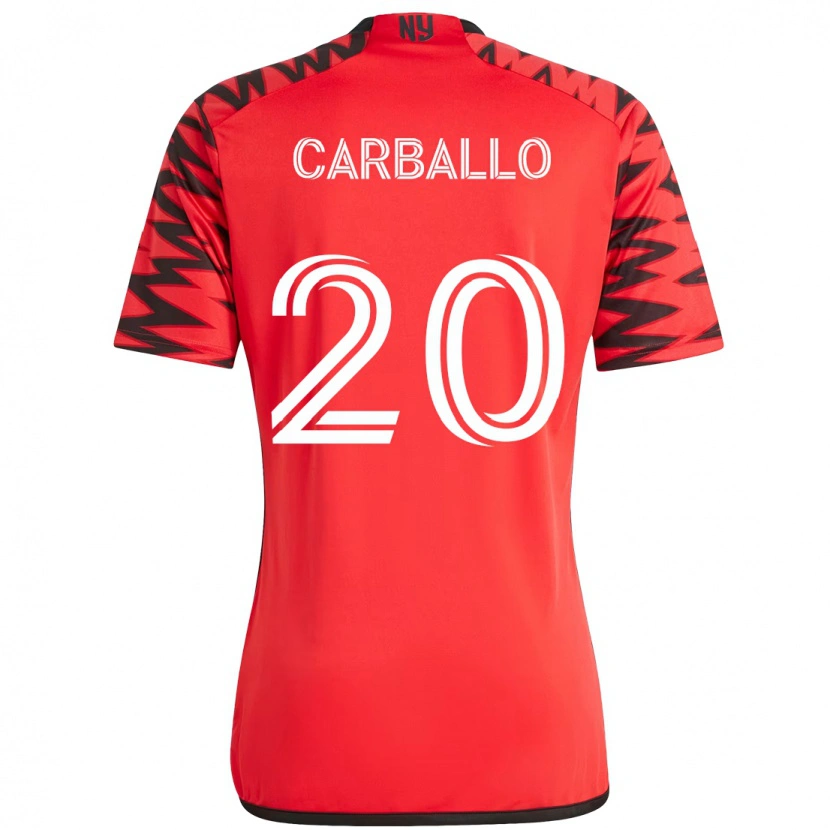 Danxen Criança Camisola Felipe Carballo #20 Vermelho Preto Principal 2025/26 Camisa