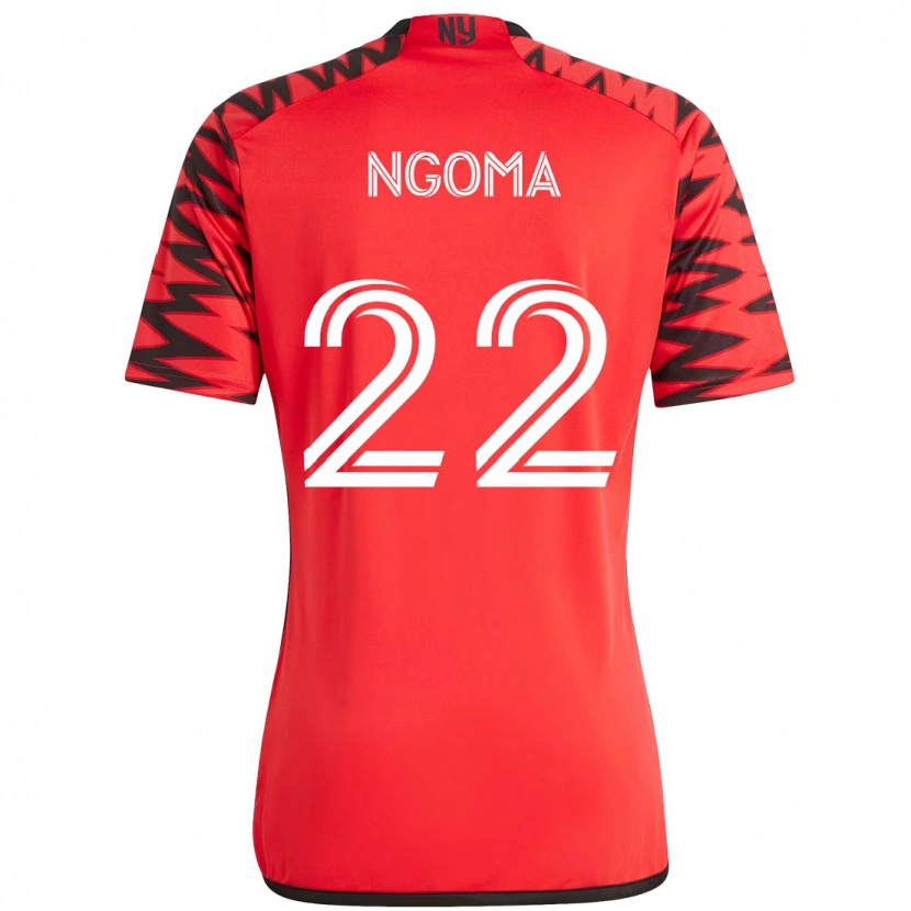 Danxen Criança Camisola Serge Ngoma Jr. #22 Vermelho Preto Principal 2025/26 Camisa