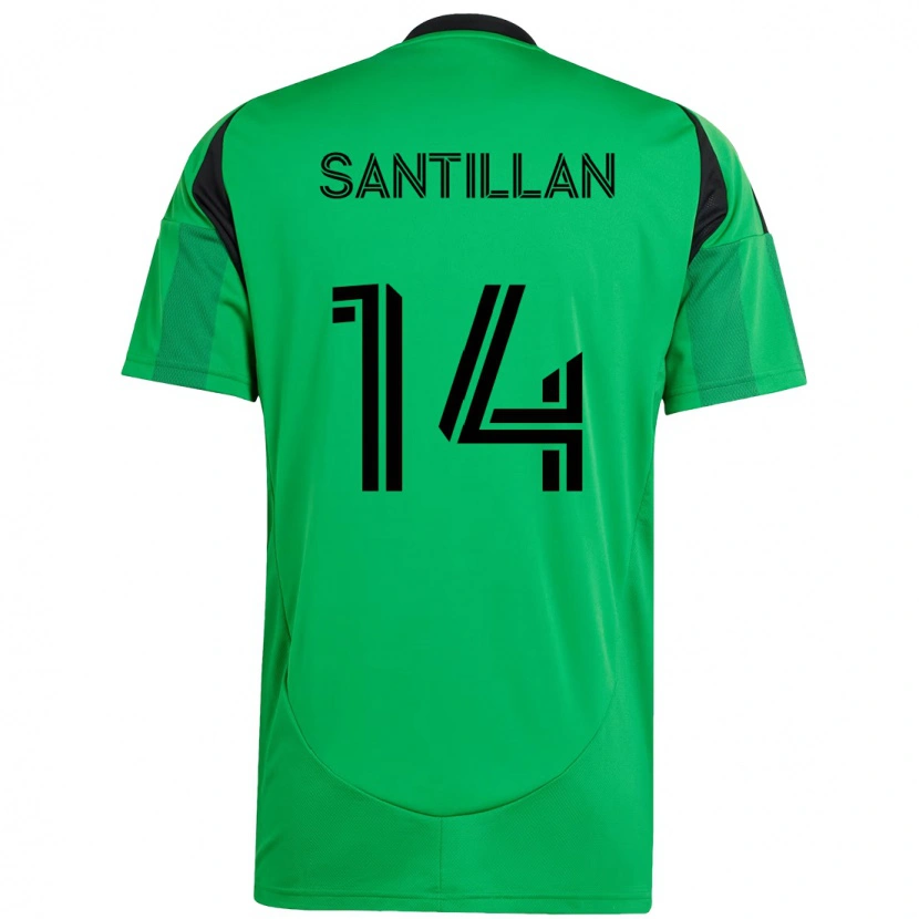 Danxen Criança Camisola Jonathan Santillan #14 Verde Preto Principal 2025/26 Camisa
