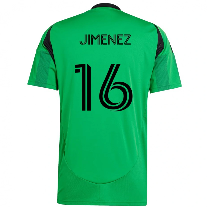 Danxen Criança Camisola Héctor Jiménez #16 Verde Preto Principal 2025/26 Camisa