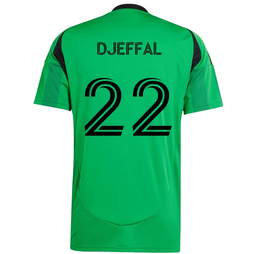 Danxen Criança Camisola Sofiane Djeffal #22 Verde Preto Principal 2025/26 Camisa