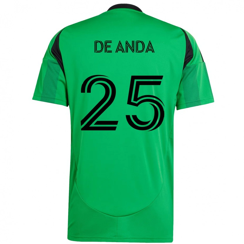 Danxen Criança Camisola Anthony De Anda #25 Verde Preto Principal 2025/26 Camisa