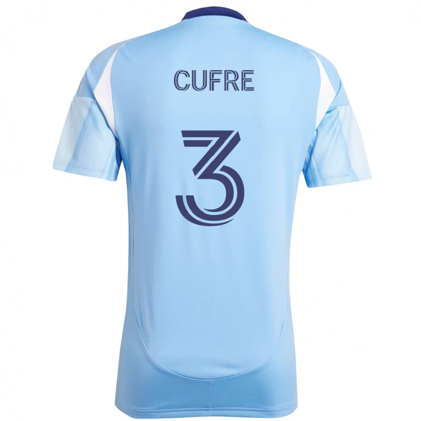 Danxen Criança Camisola Braian Cufré #3 Azul Claro Principal 2025/26 Camisa