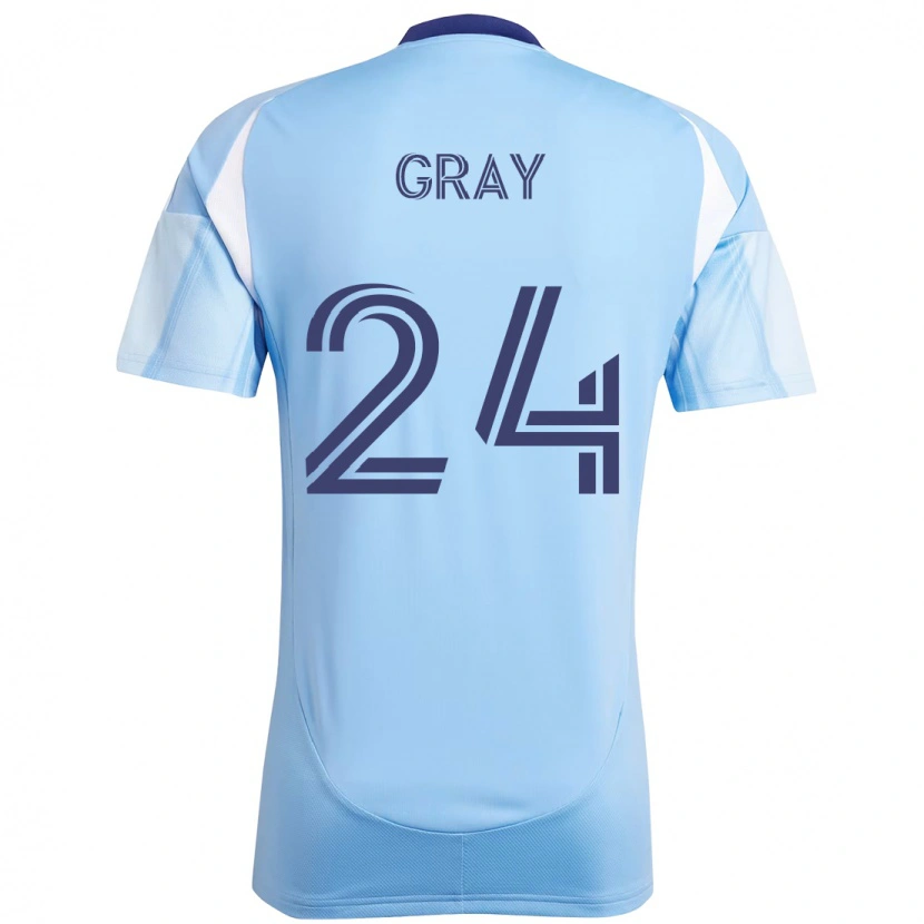 Danxen Criança Camisola Tayvon Gray #24 Azul Claro Principal 2025/26 Camisa