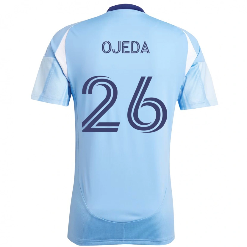 Danxen Criança Camisola Agustín Ojeda #26 Azul Claro Principal 2025/26 Camisa
